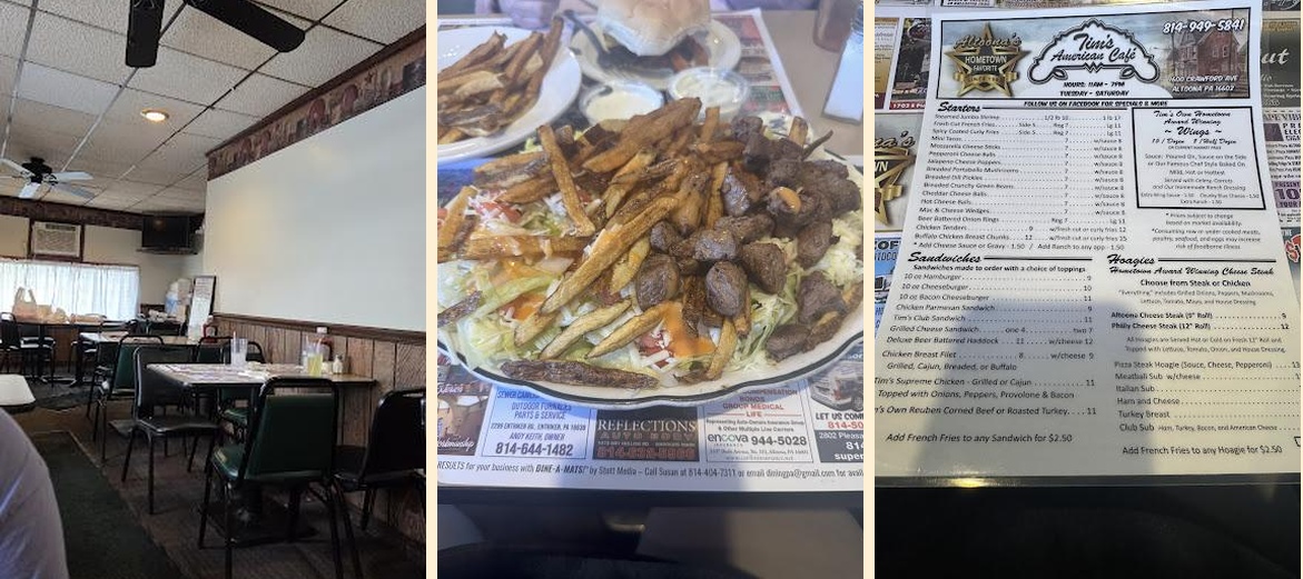 Tim's American Cafe Menu